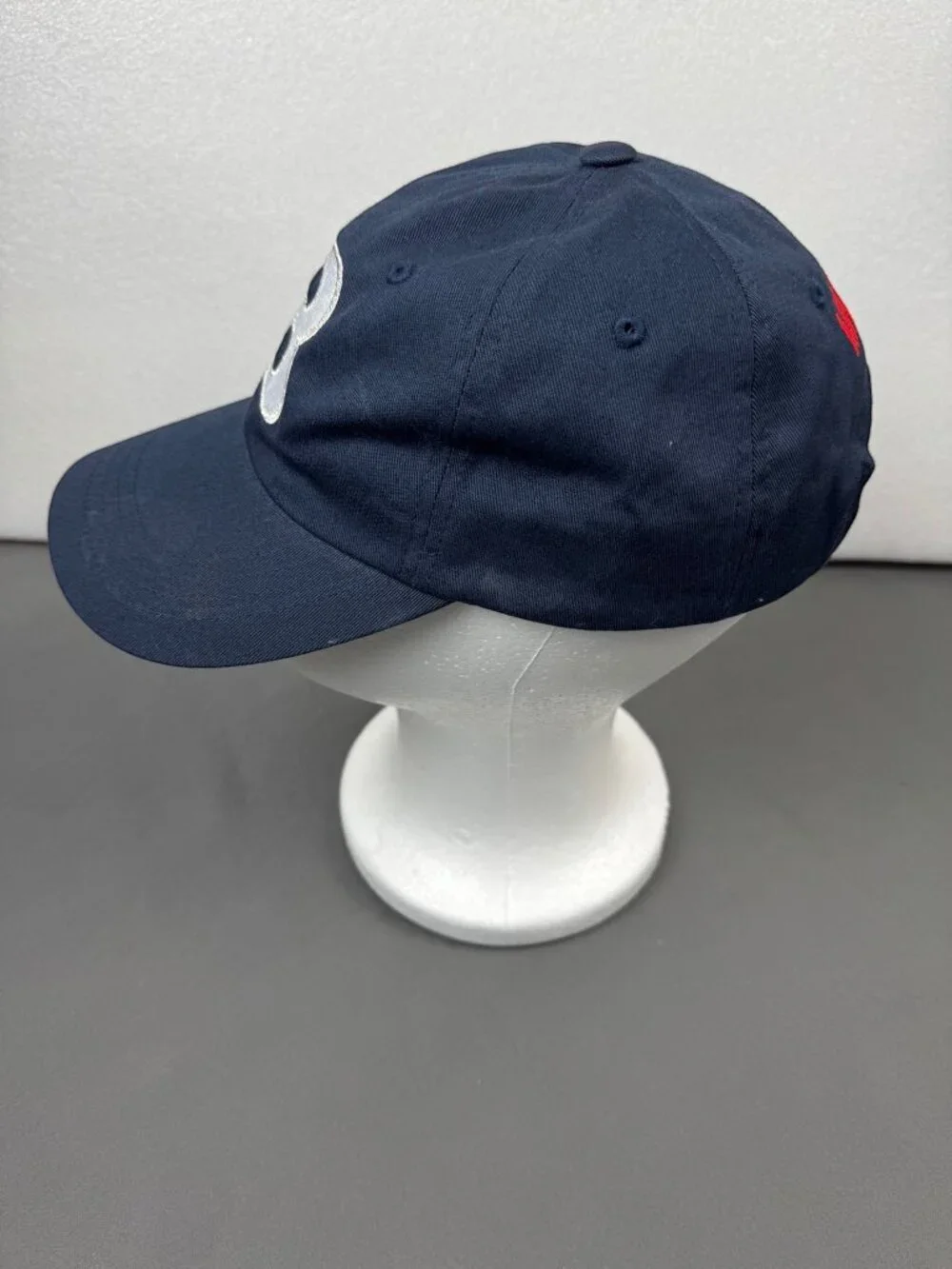Barry Manilow B Logo Embroidered Navy Strapback Hat 100% Cotton Soft Rock